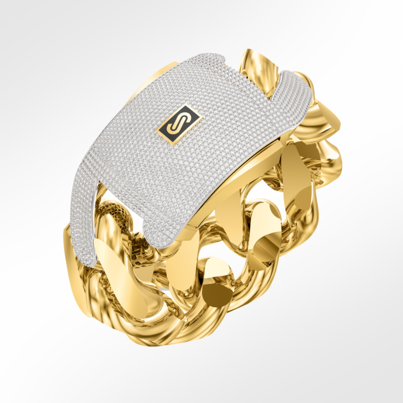 Pulsera para hombre - Cadena Monaco Classic con cierre de pavé - 35 mm (XMC)