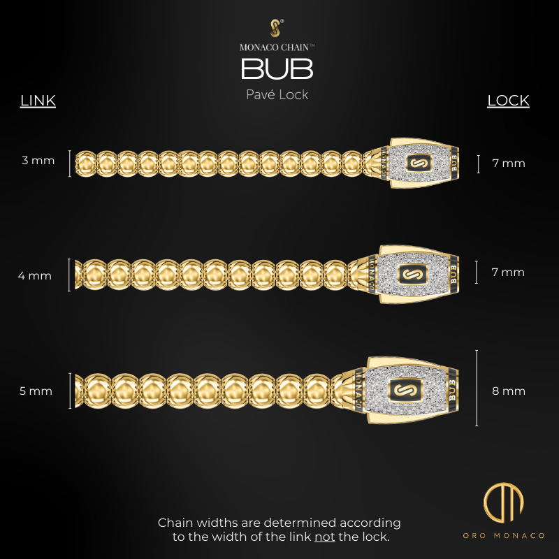 Men's Necklace - Monaco Chain BUB Pavé Lock