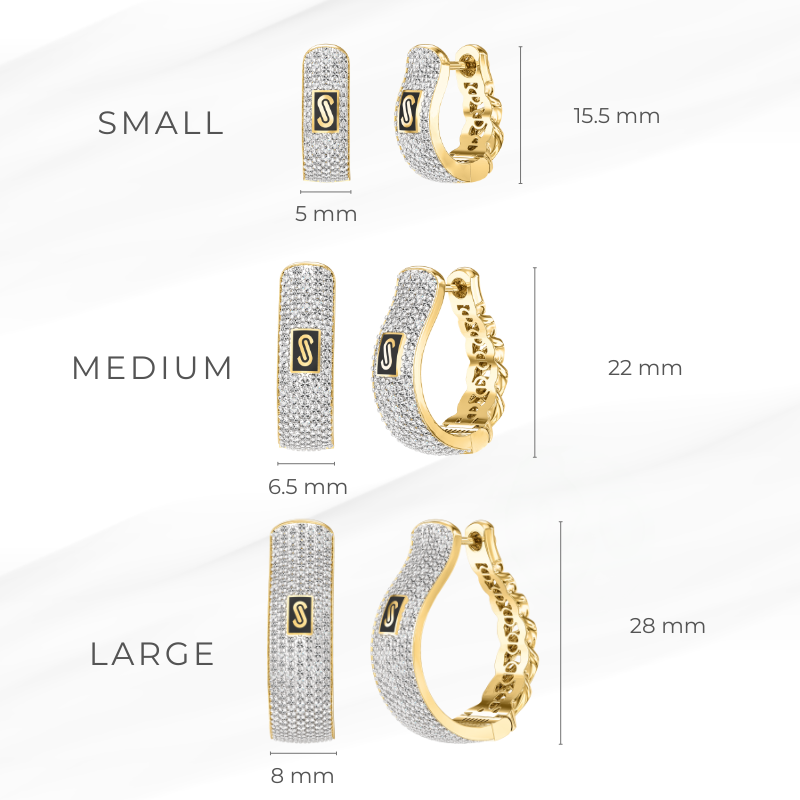 Aretes - Monaco Chain HOOP Pavé Lock