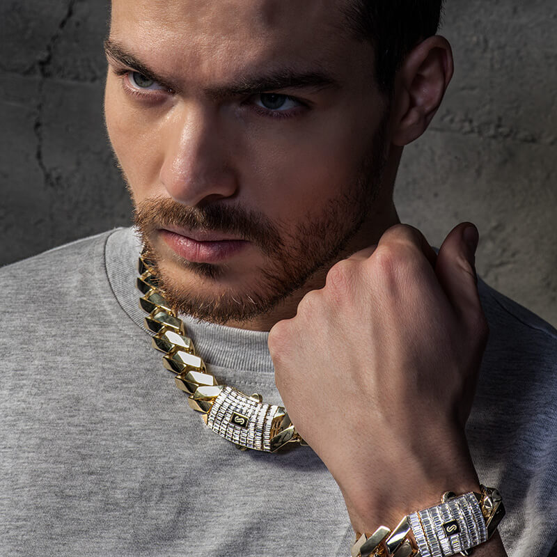 Collar de hombre - Monaco Chain EDGE Baguette Lock