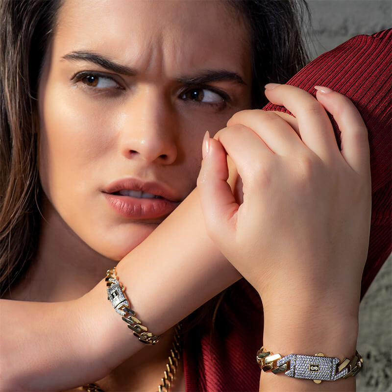 Pulsera de mujer - Monaco Chain EDGE Pavé Lock