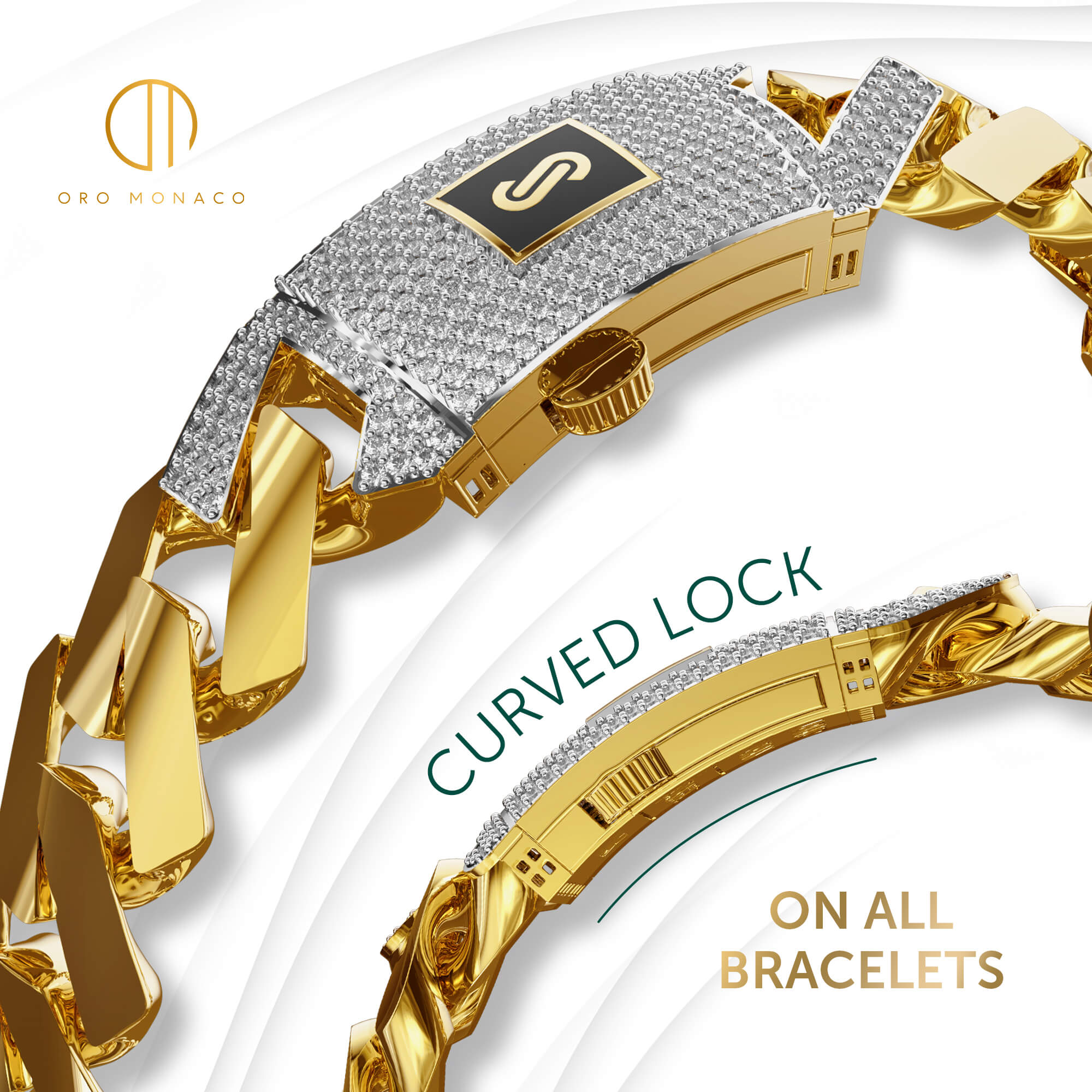 Pulsera de mujer - Monaco Chain EDGE Pavé Lock