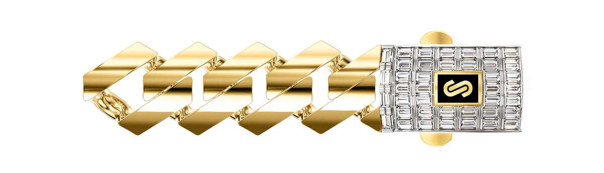 Monaco Chain Edge Baguette Lock Collection | Oro Monaco