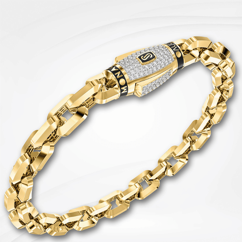 Monaco chain cavo pave lock bracelets