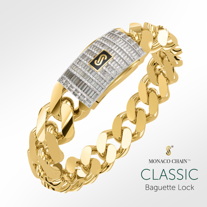 monaco chain classic baguette lock bracelets