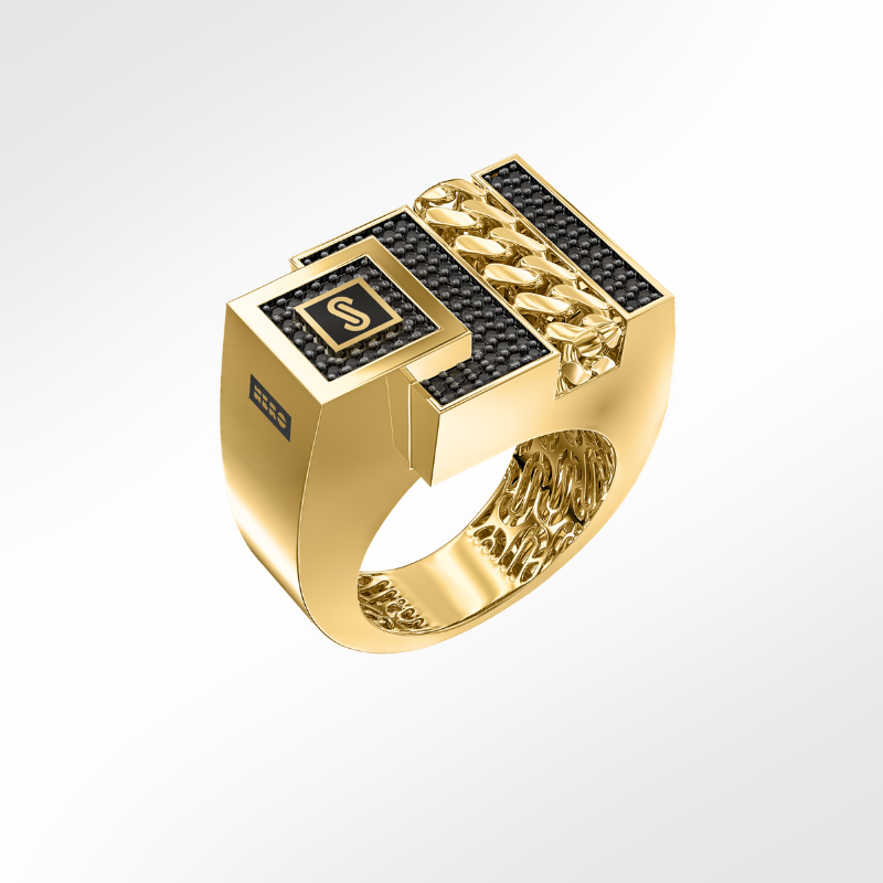 Men's Ring - Monaco Chain NERO 15