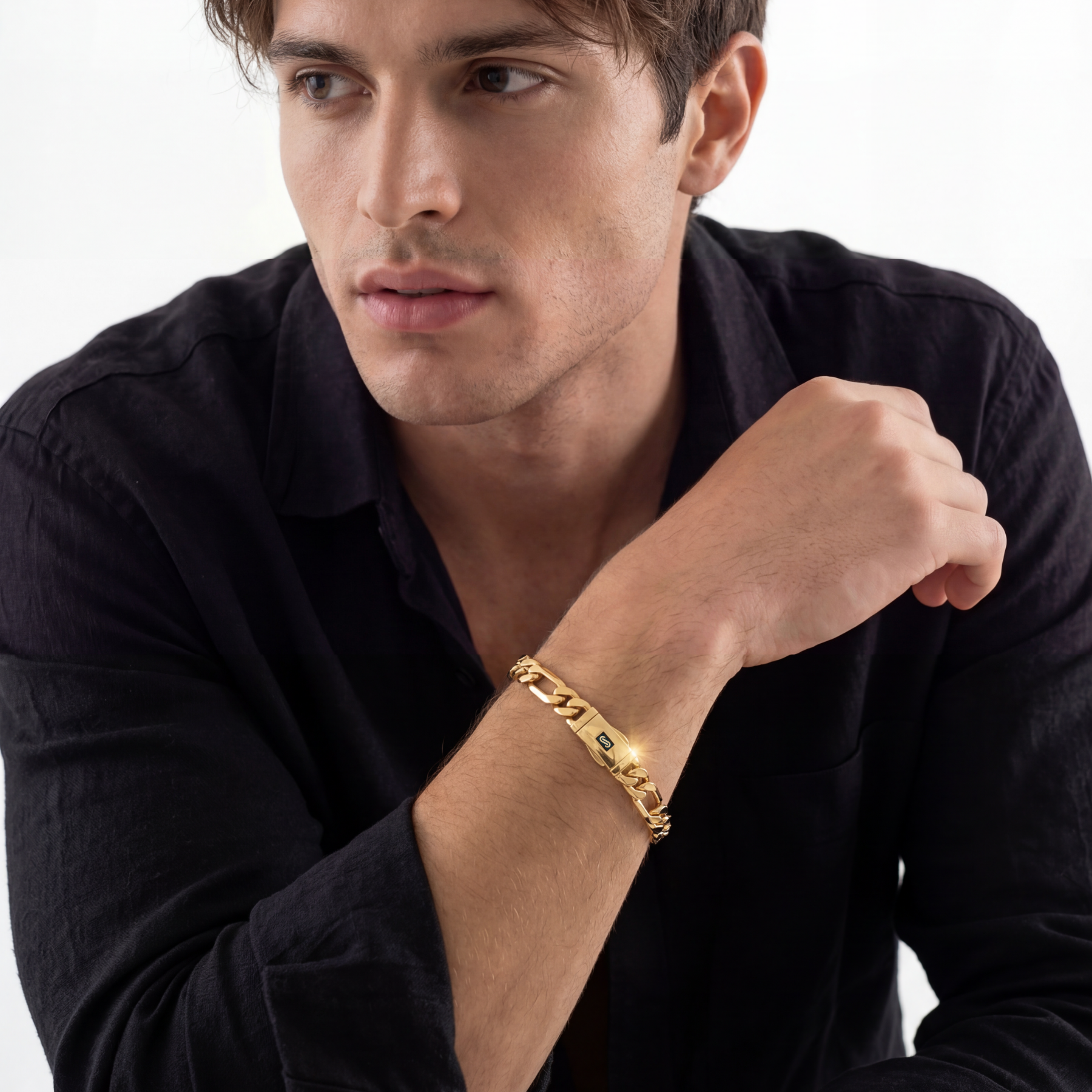 Men's Bracelet - Monaco Chain FIGARO Plain