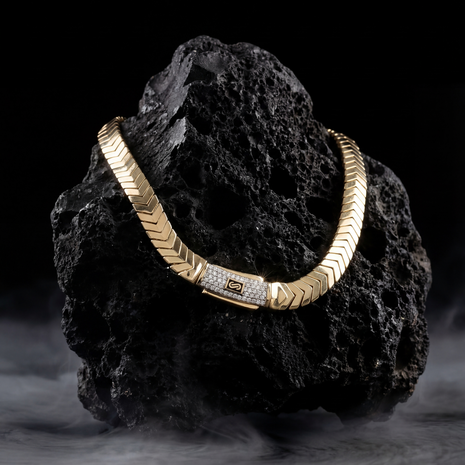 Men's Necklace- Monaco Chain MERM Pavé Lock