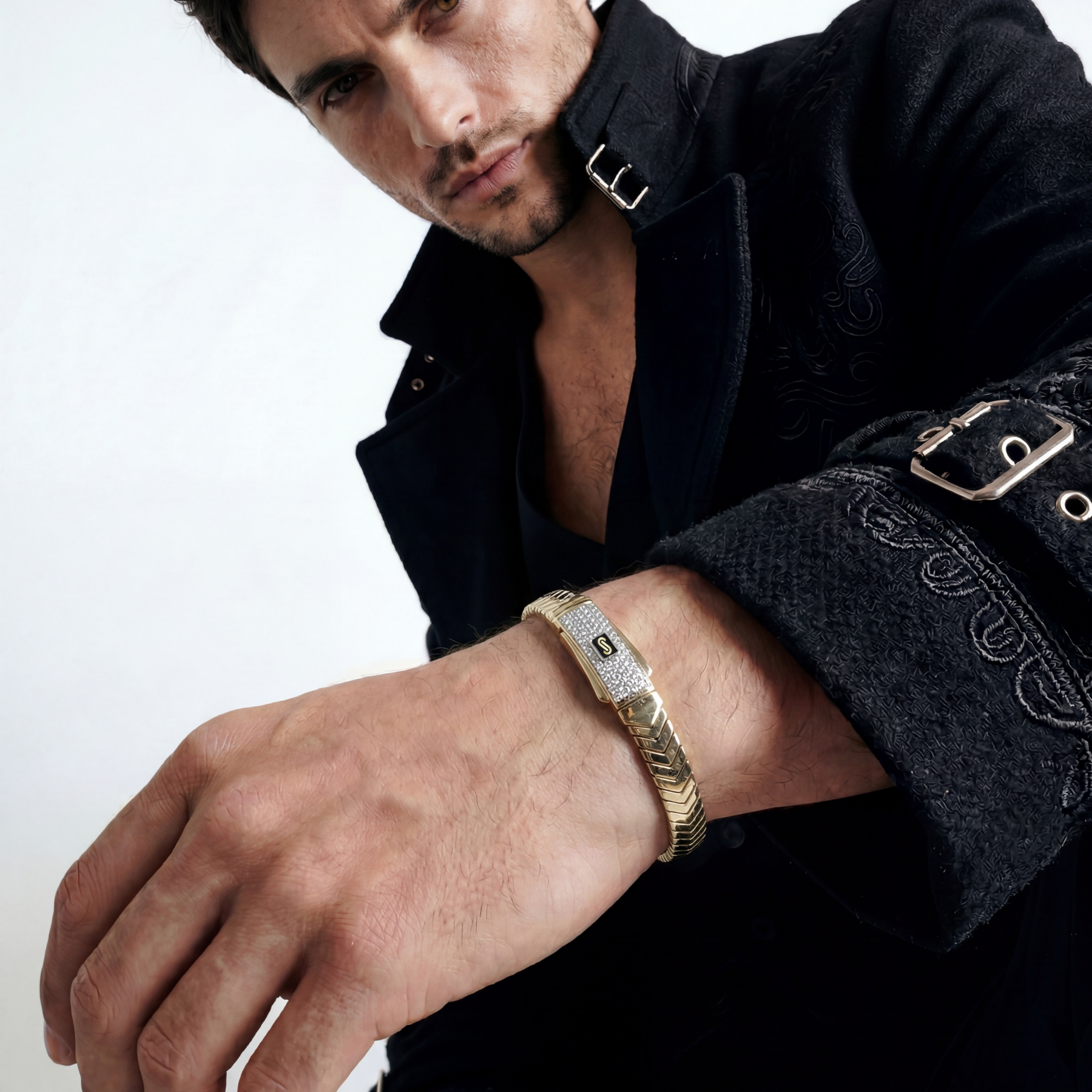 Men's Bracelet- Monaco Chain MERM Pavé Lock