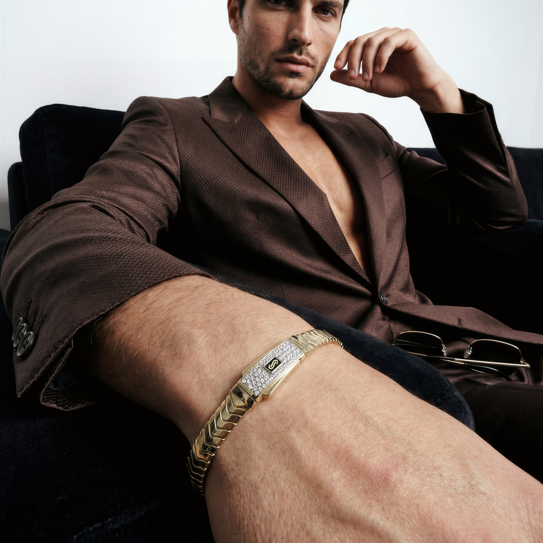 Men's Bracelet- Monaco Chain MERM Pavé Lock