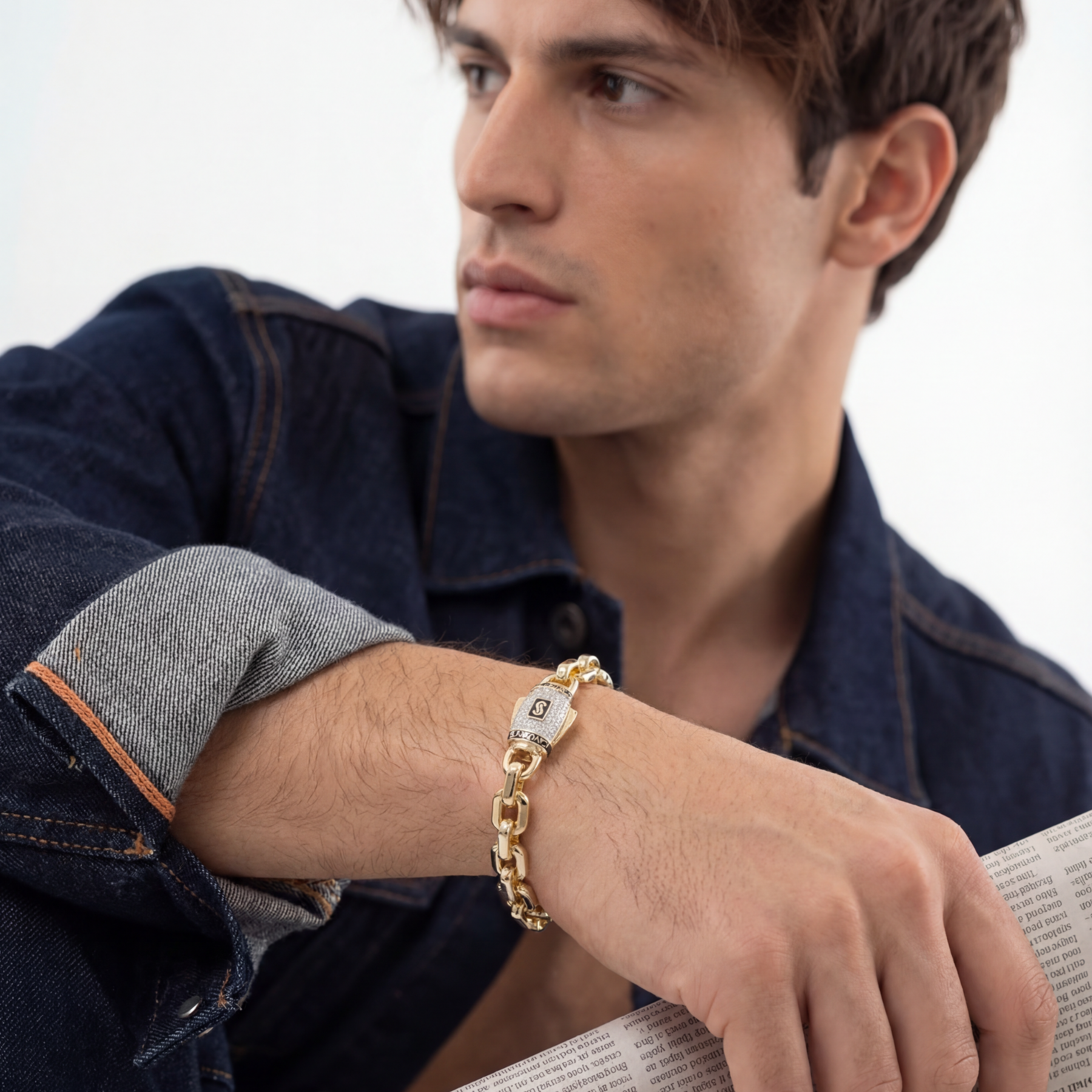 Men's Bracelet - Monaco Chain CAVO Pavé Lock
