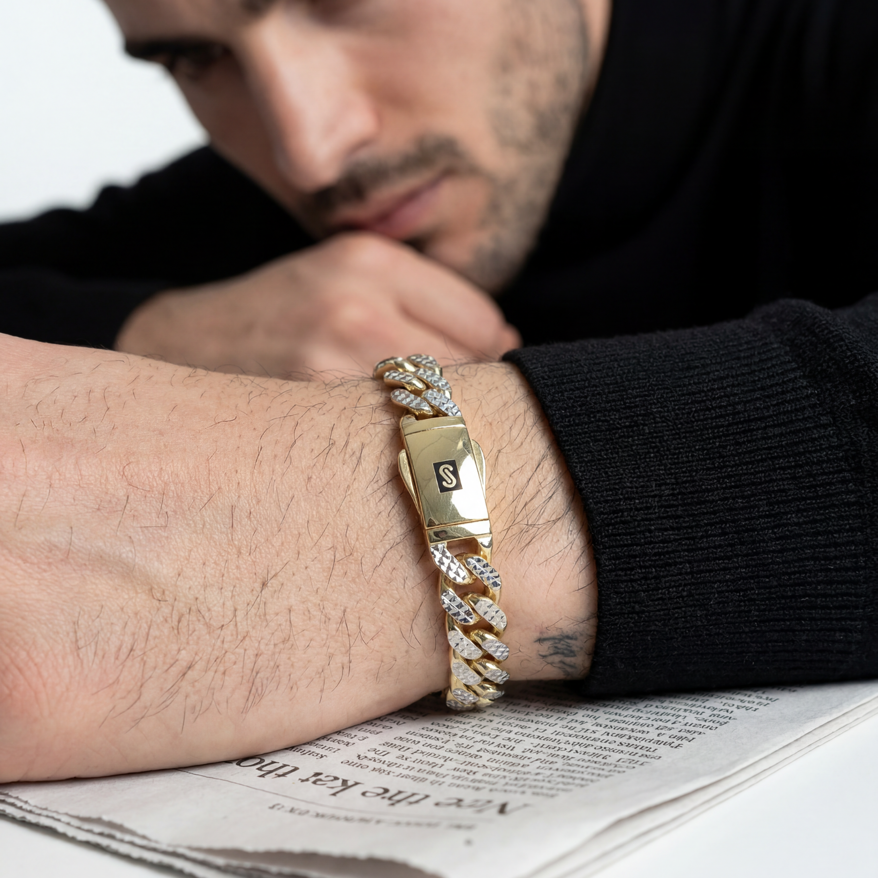 Men's Bracelet - Monaco Chain CLASSIC Diamond Cut