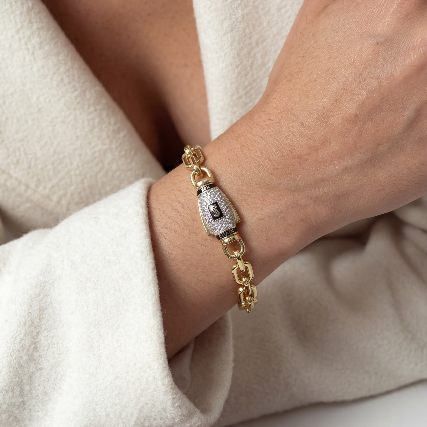 Women's Bracelet - Monaco Chain CAVO Pavé Lock