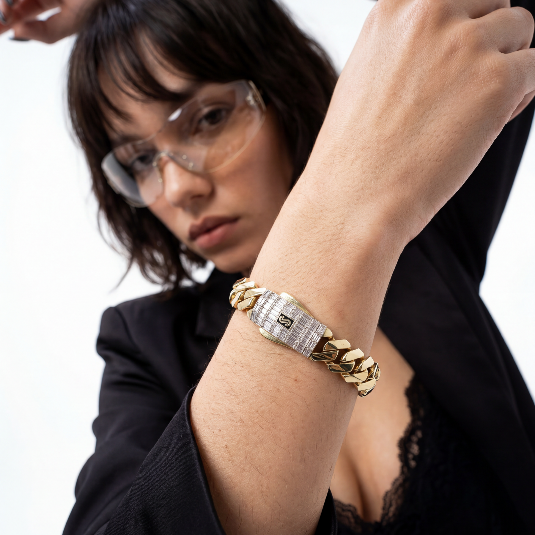Pulsera de mujer - Monaco Chain EDGE Baguette Lock