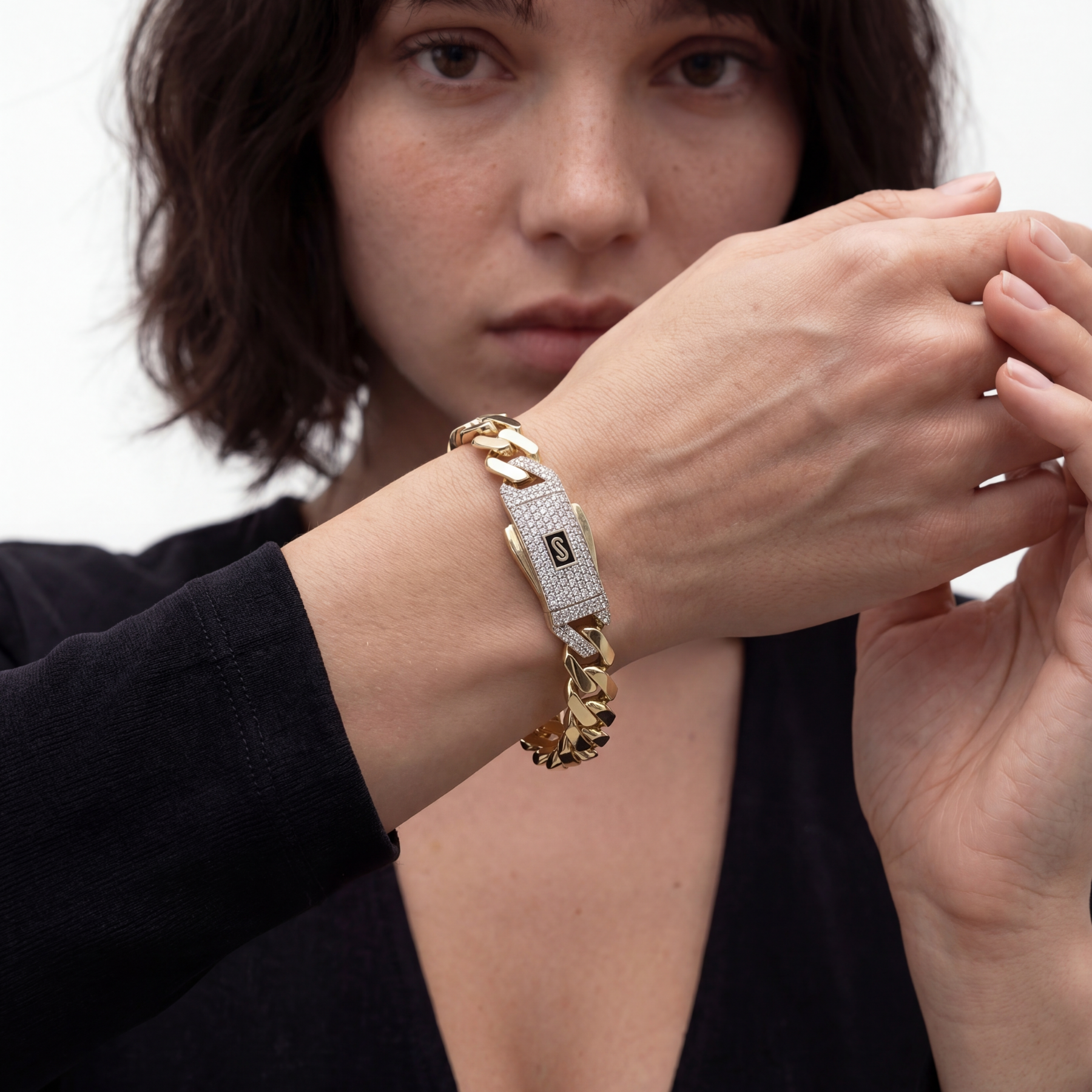 Pulsera de mujer - Monaco Chain EDGE Pavé Lock