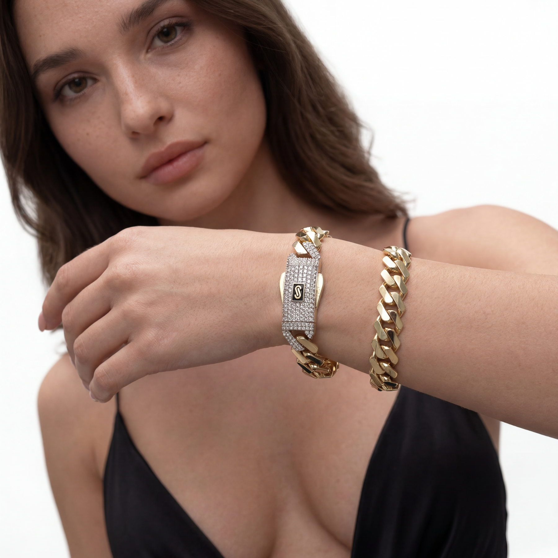 Pulsera de mujer - Monaco Chain EDGE Pavé Lock