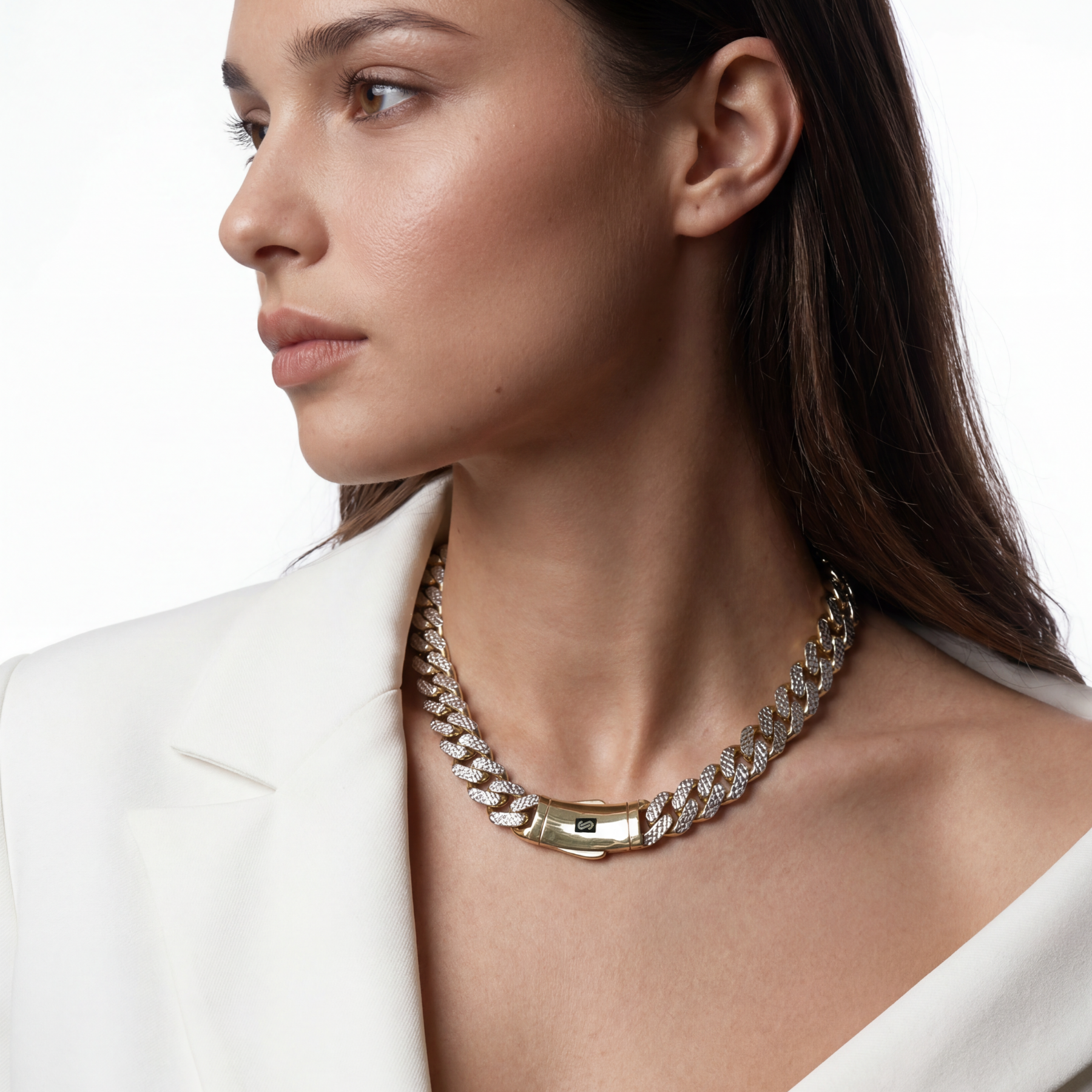 Women's Necklace/Choker - Monaco Chain CLASSIC Diamond Cut