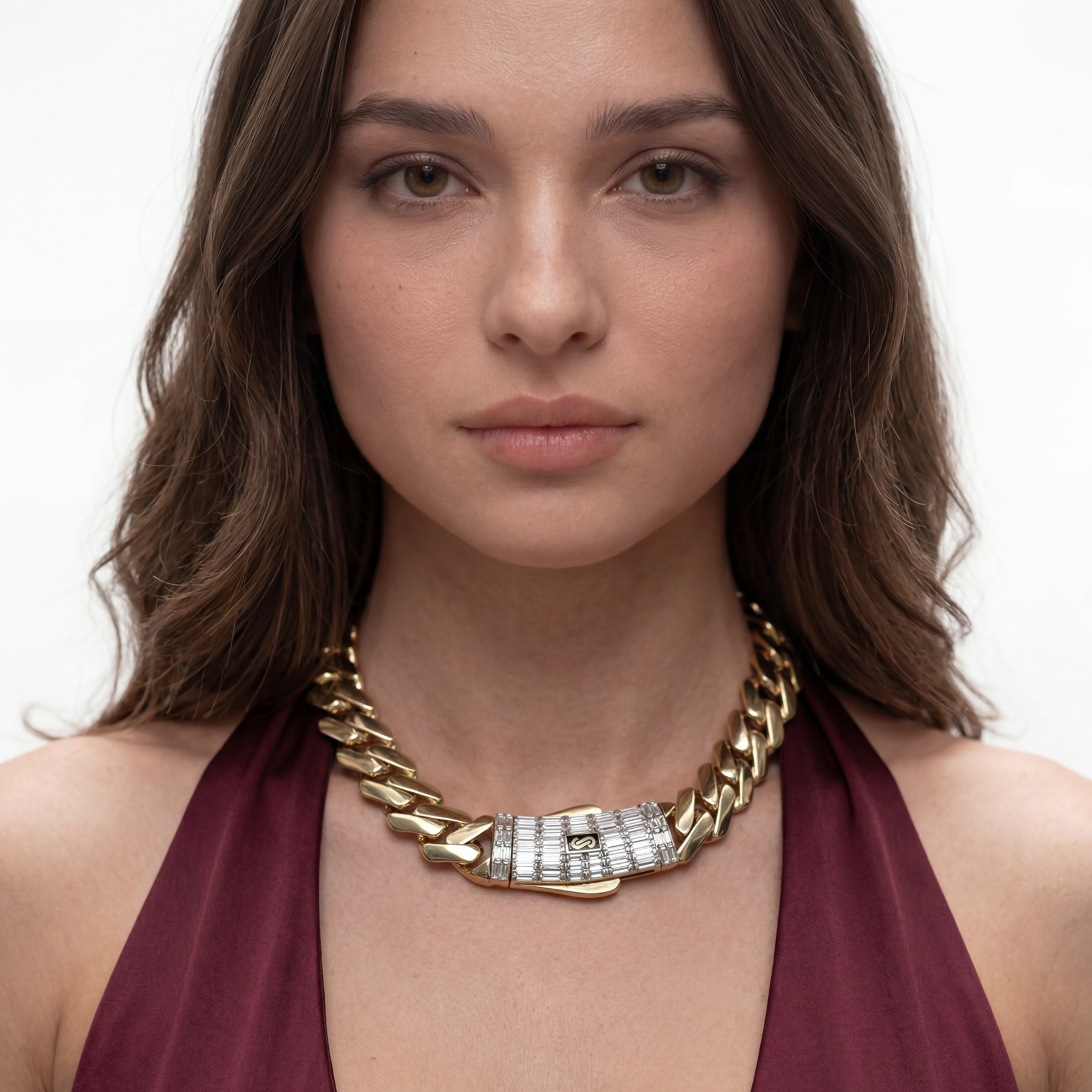 Collar/gargantilla para mujer -Monaco Chain EDGE Baguette Lock