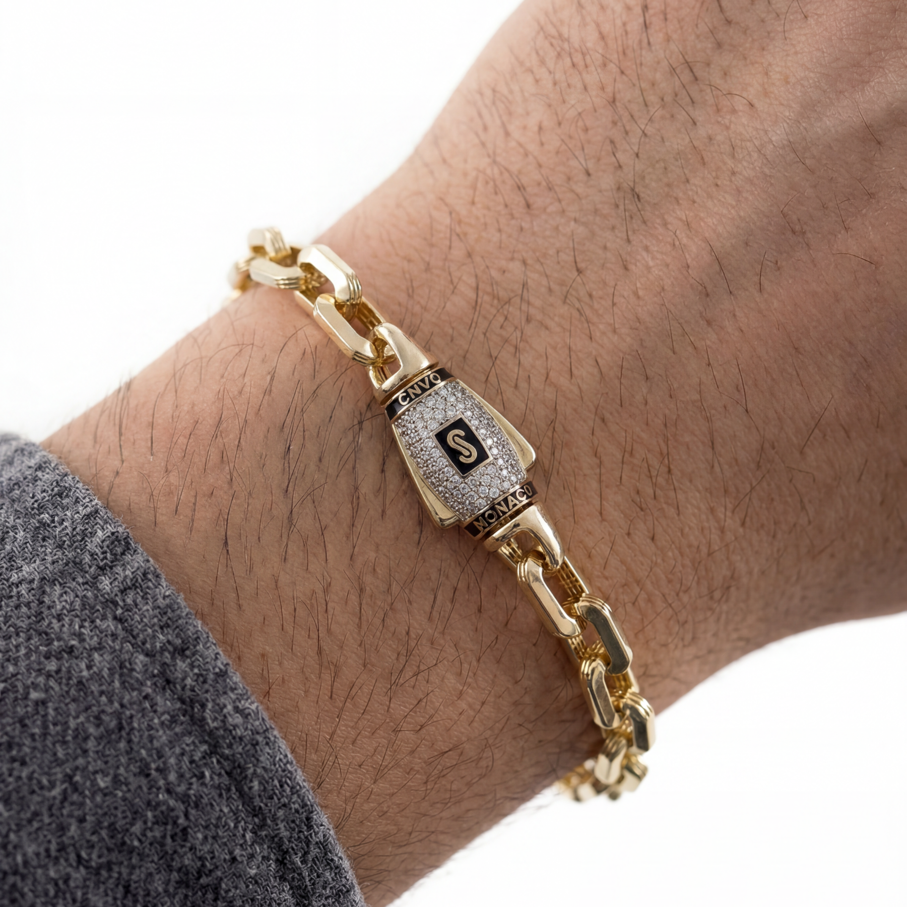 Men's Bracelet - Monaco Chain CAVO Pavé Lock
