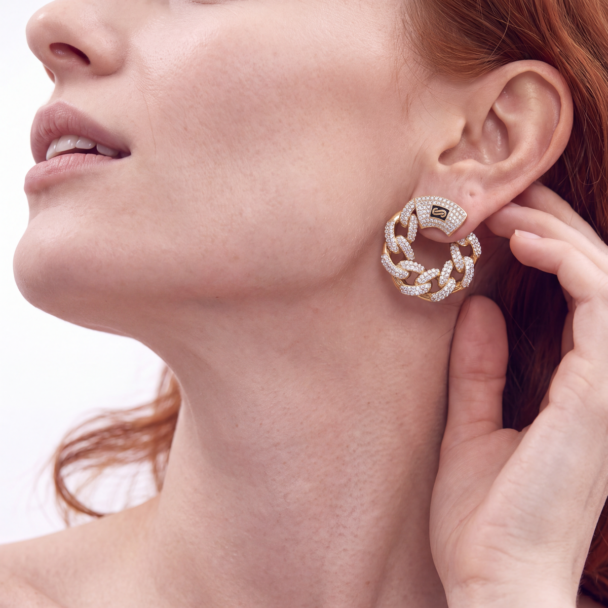 Women's Earrings - Monaco Chain MONA Full Pavé