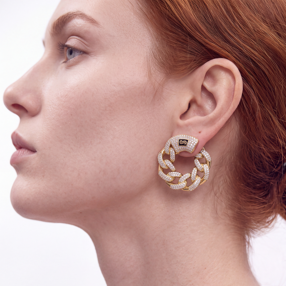 Women's Earrings - Monaco Chain MONA Full Pavé