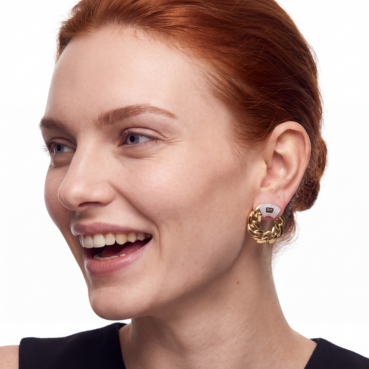 Women's Earrings - Monaco Chain MONA Pavé Lock
