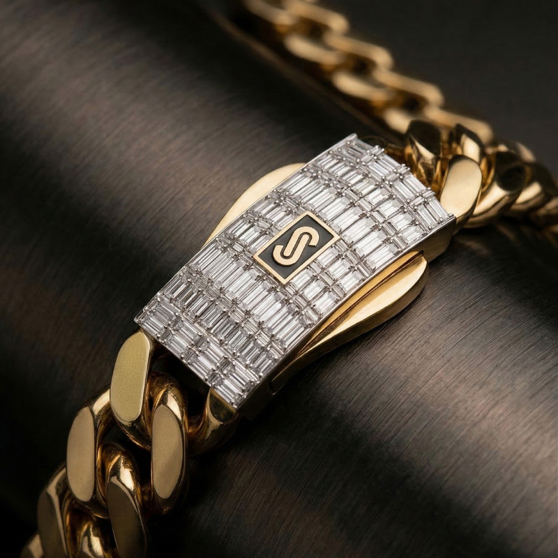 Men's Bracelet - Monaco Chain CLASSIC Baguette Lock