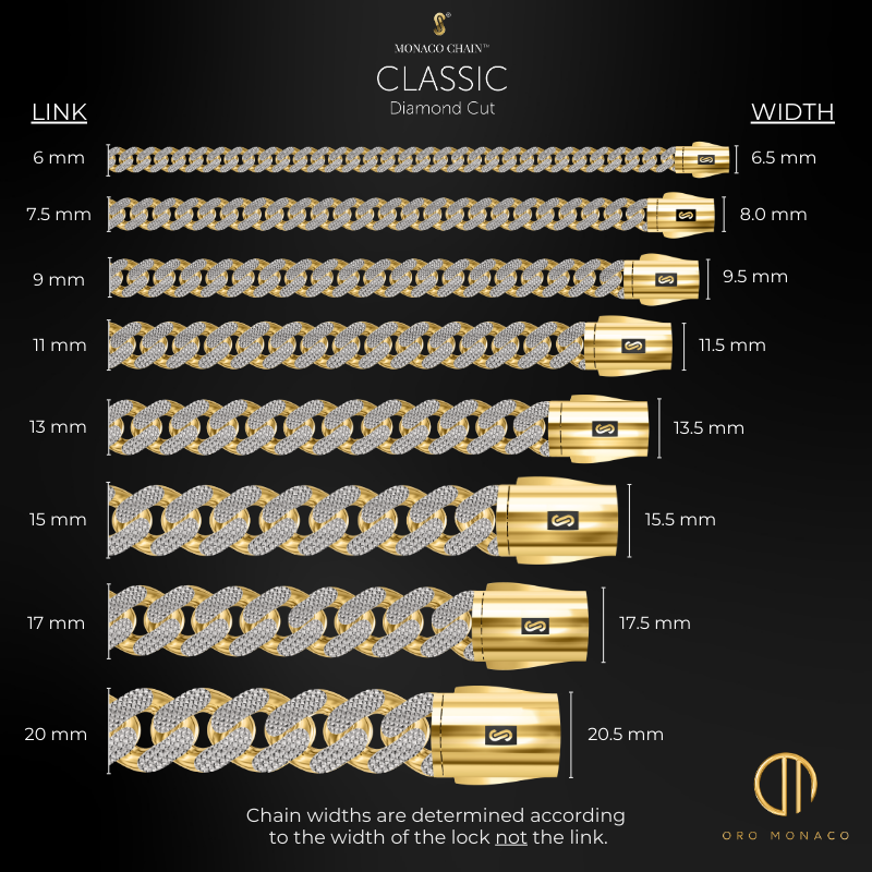 Collar/Gargantilla De Mujer -Monaco Chain CLASSIC Diamond Cut