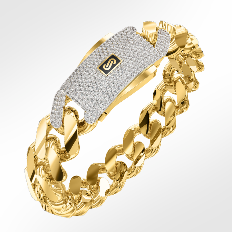 Men's Bracelet - Monaco Chain CLASSIC Pavé Lock