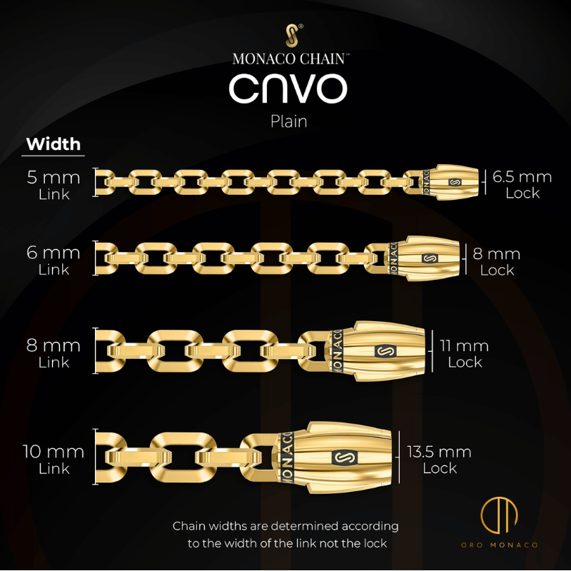 Women's Necklace/Choker - Monaco Chain Classic Plain 10K & 14K Yellow Gold Oro Monaco