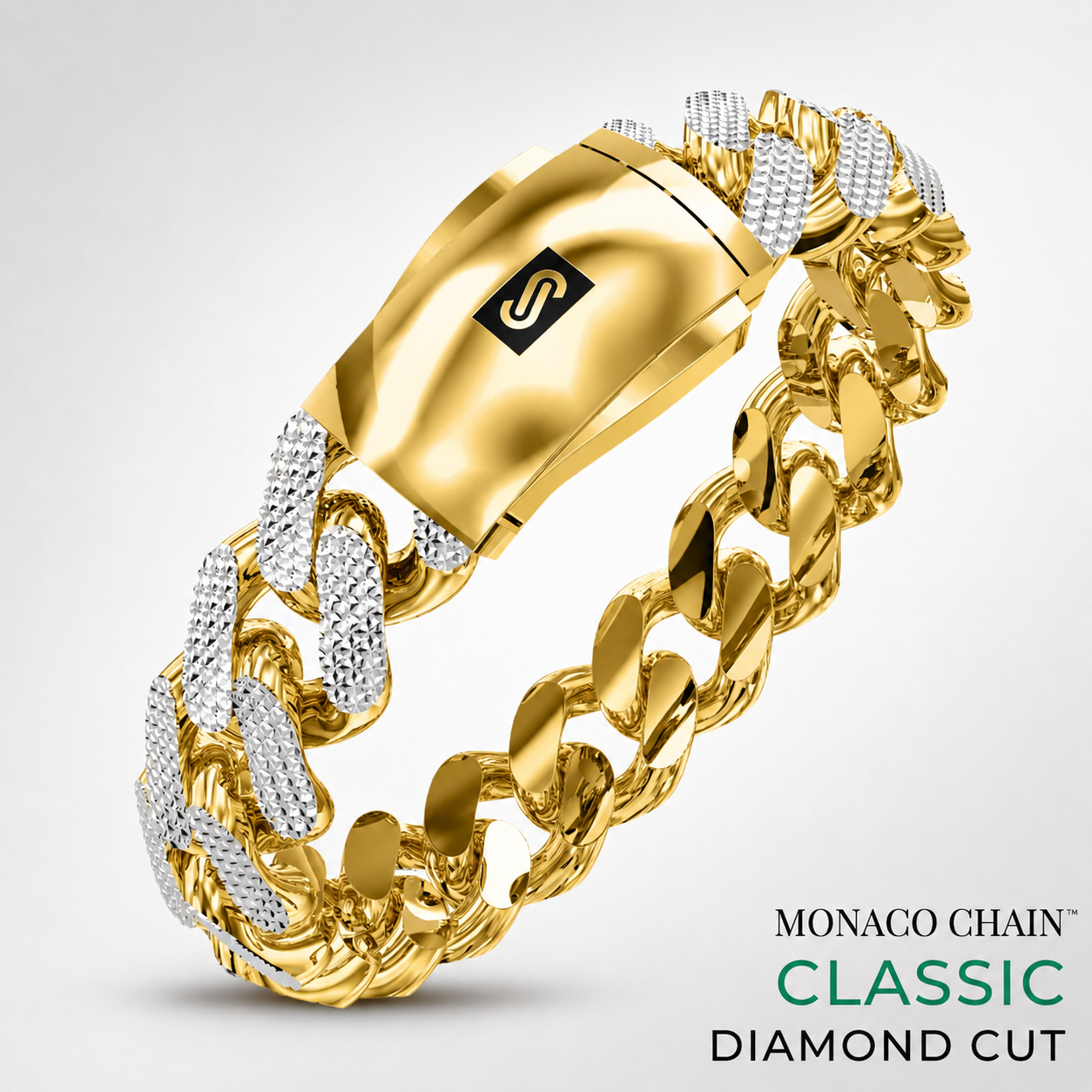 Men's Bracelet - Monaco Chain CLASSIC Diamond Cut