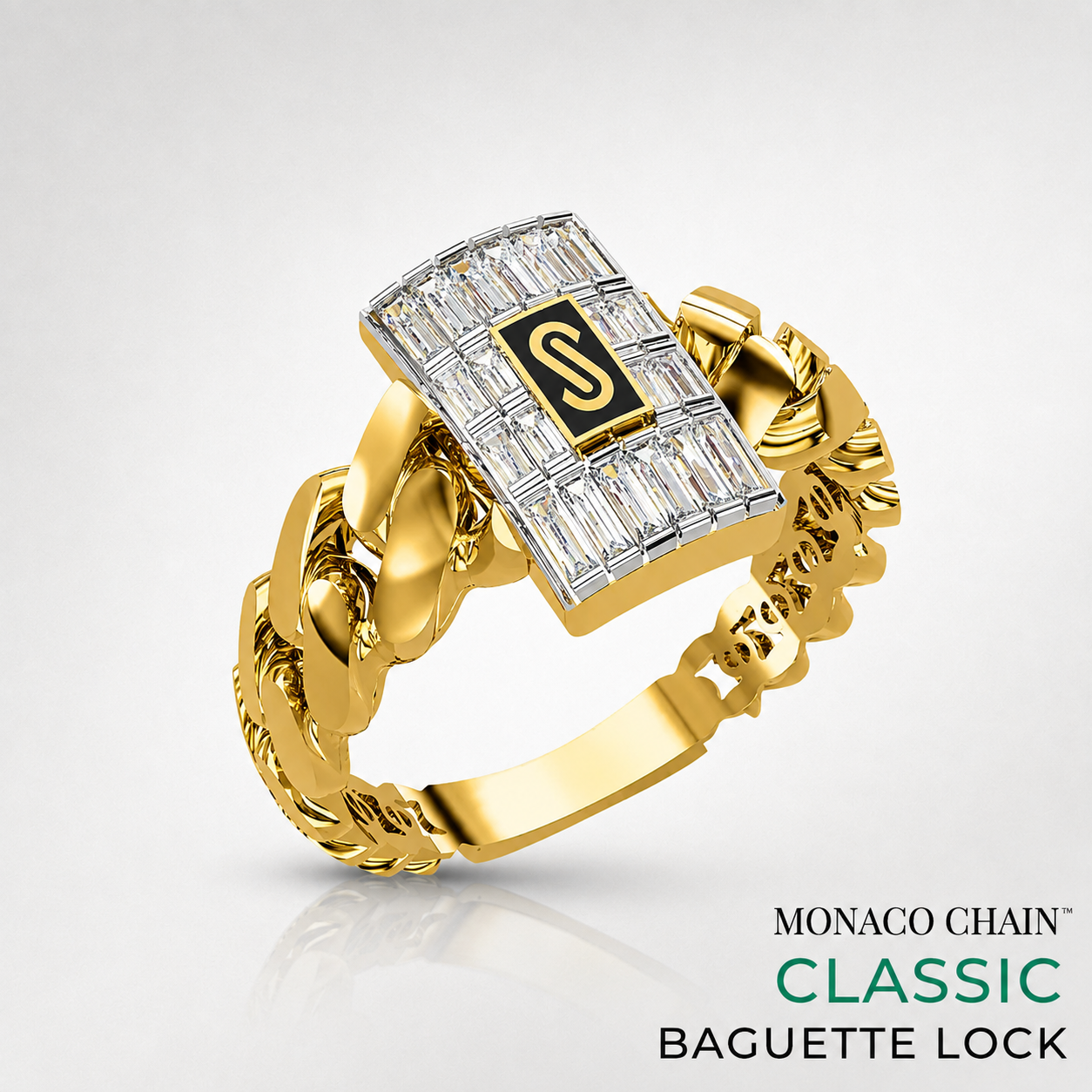 Women's Ring - Monaco Chain CLASSIC Baguette Lock