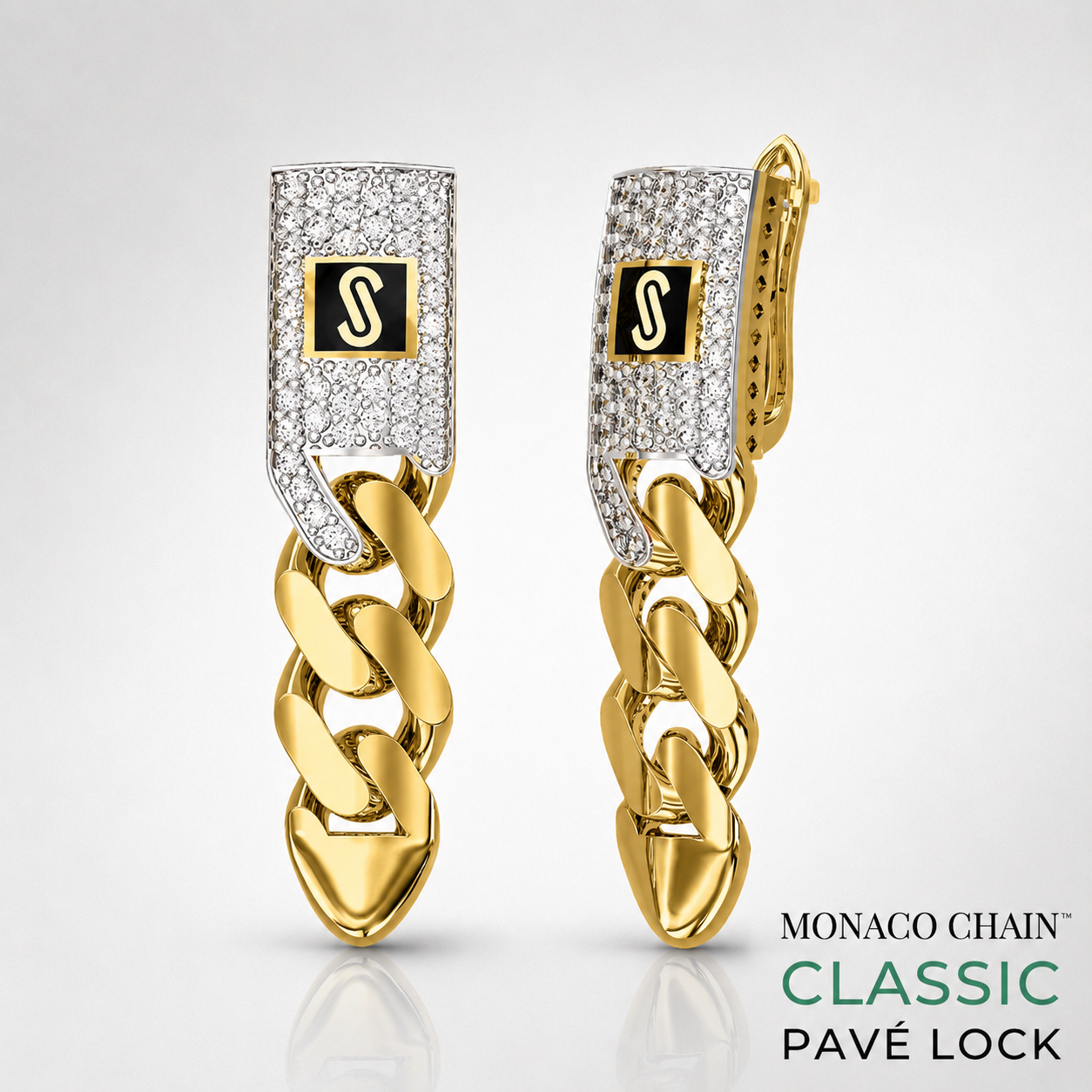 Aretes - Monaco Chain CLASSIC Pavé Lock