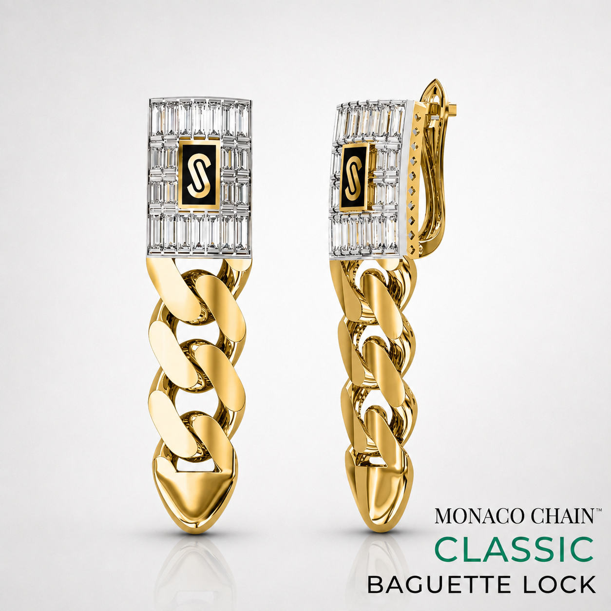 Aretes - Monaco Chain CLASSIC Baguette Lock