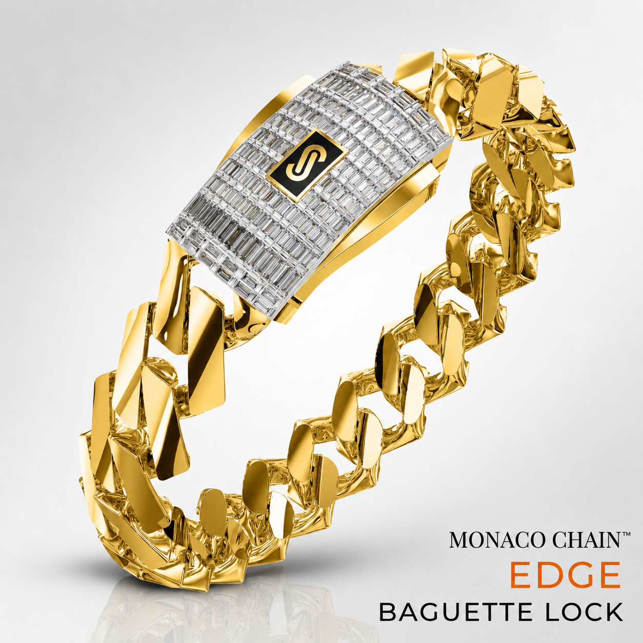 Pulsera de mujer - Monaco Chain EDGE Baguette Lock