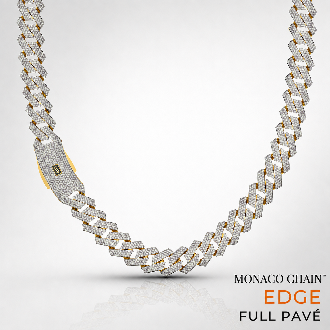 Men's Necklace - Monaco Chain EDGE Full Pavé