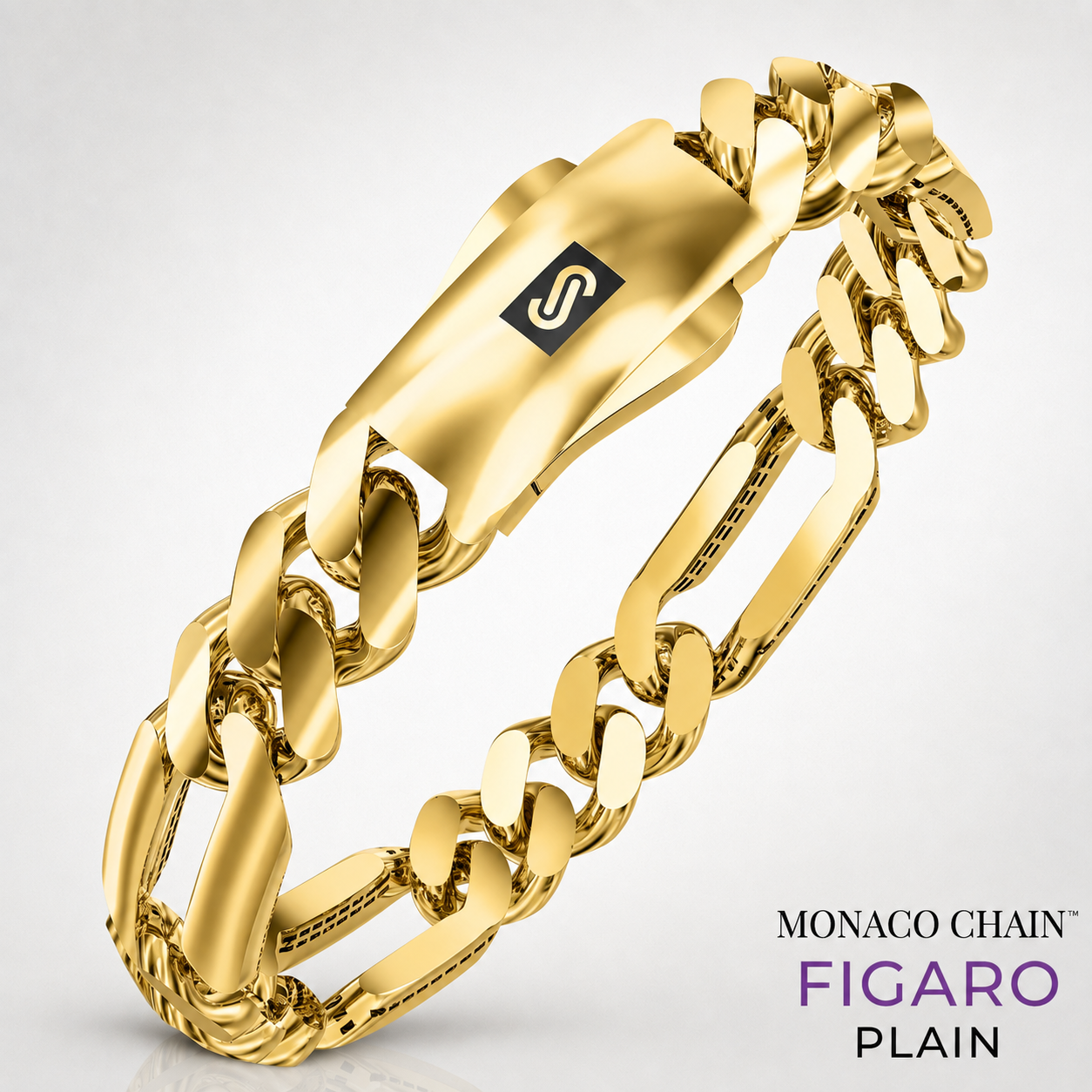 Women's Bracelet - Monaco Chain FIGARO Plain