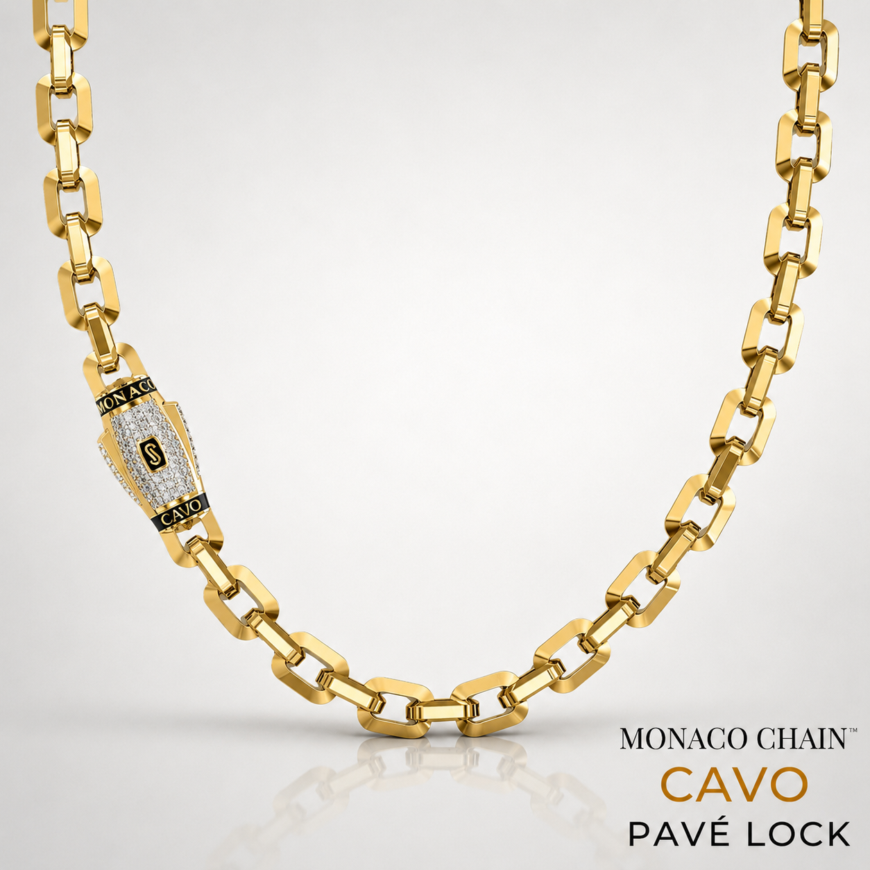 Collar De Hombre - Monaco Chain CAVO Pavé Lock