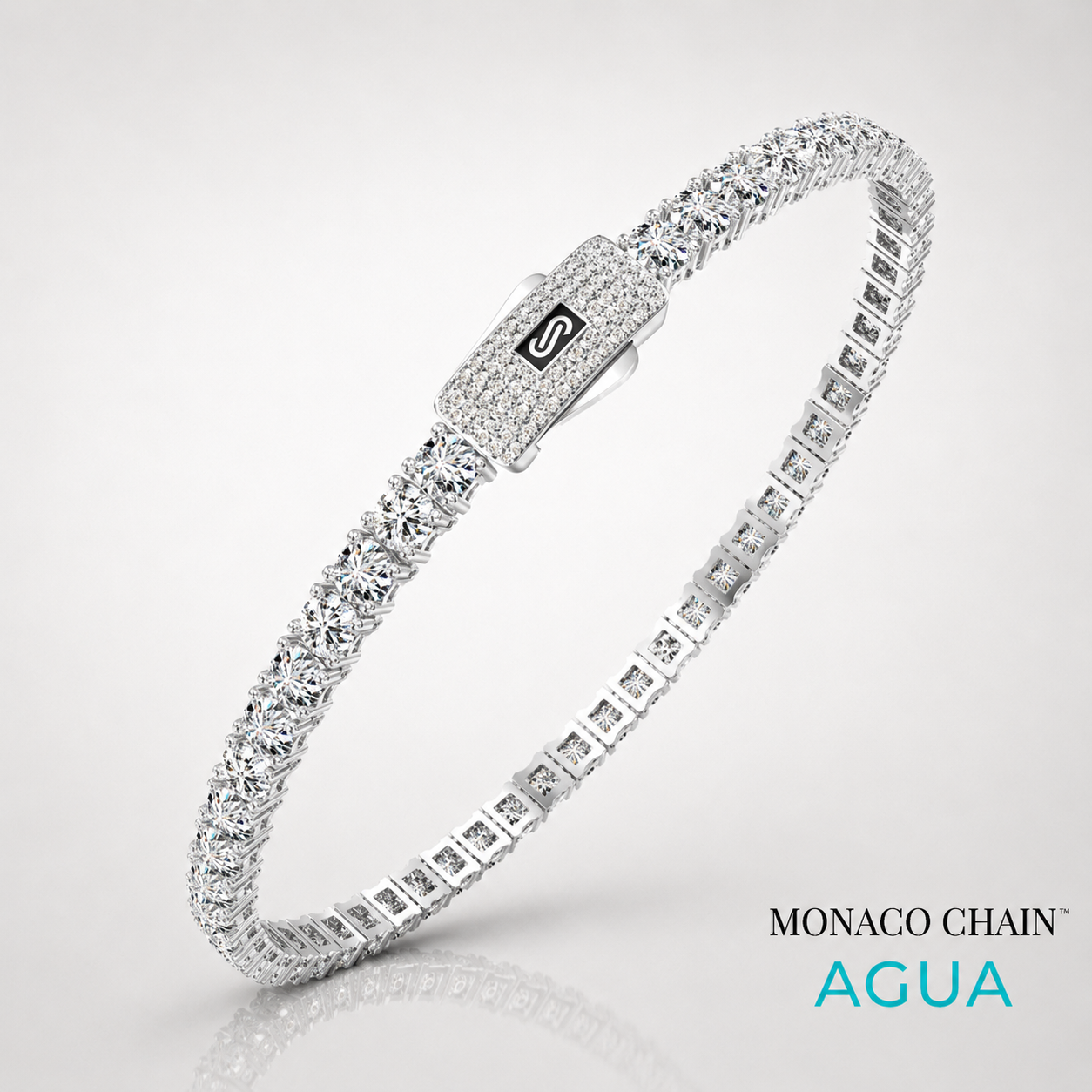 Pulsera de mujer - Cadena Mónaco AGUA