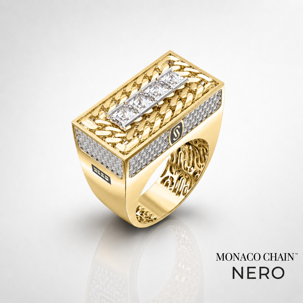 Men's Ring - Monaco Chain NERO 4