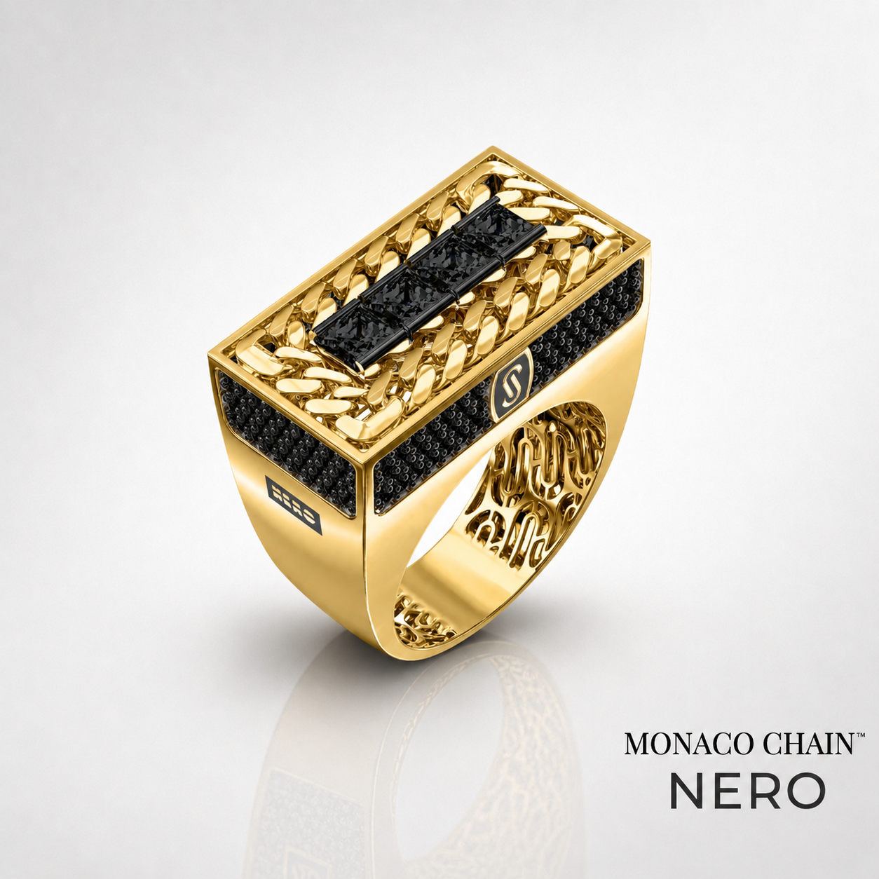 Men's Ring - Monaco Chain NERO 4