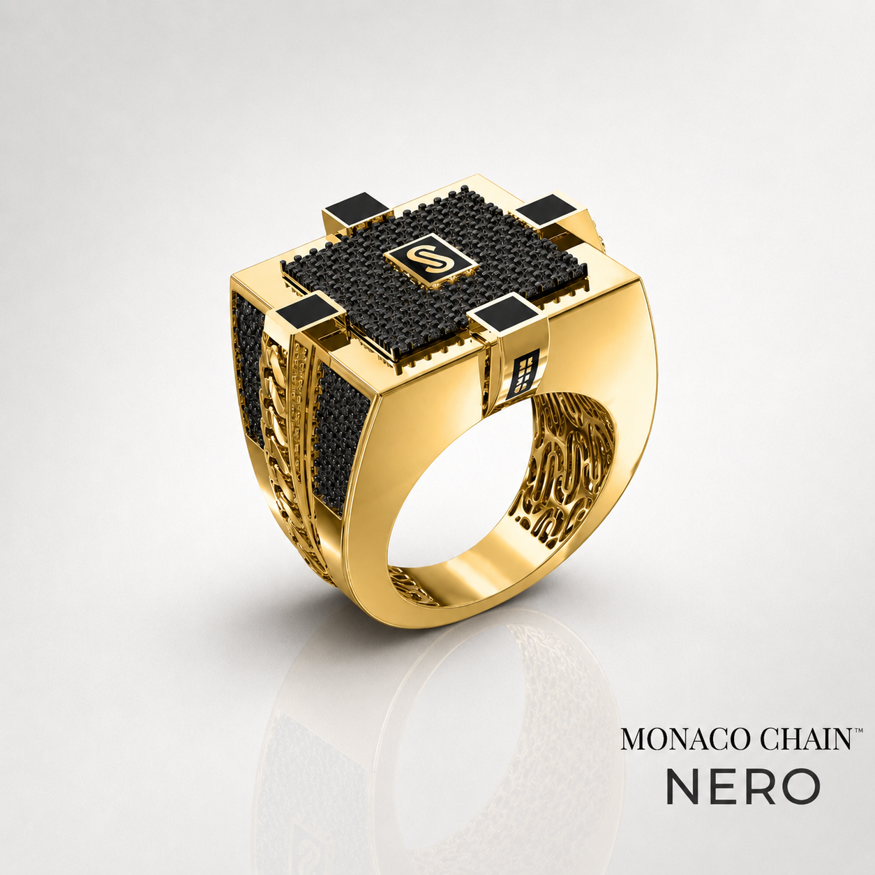 Men's Ring - Monaco Chain NERO 7