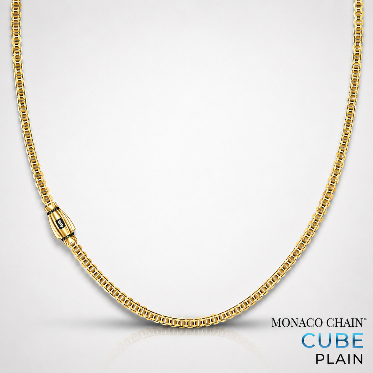 Men's Necklace - Monaco Chain CUBE Plain