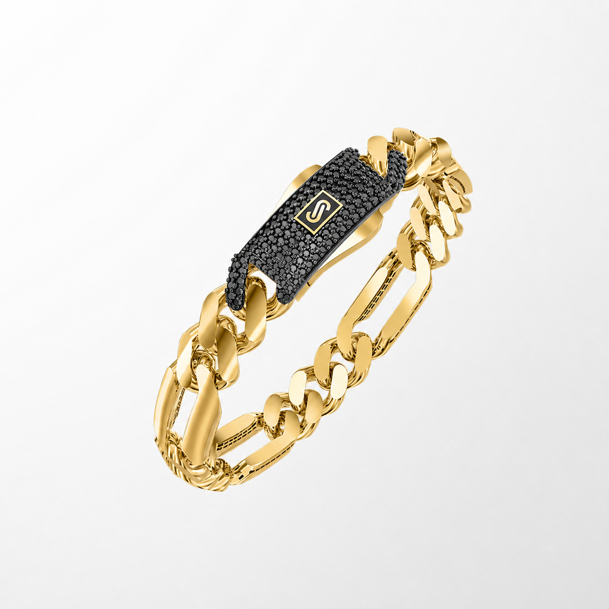 Women's Bracelet - Monaco Chain FIGARO Pavé Lock