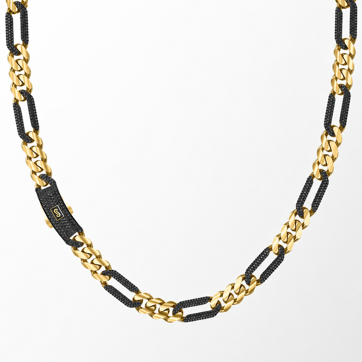 Men's Necklace - Monaco Chain FIGARO Alternate Pavé