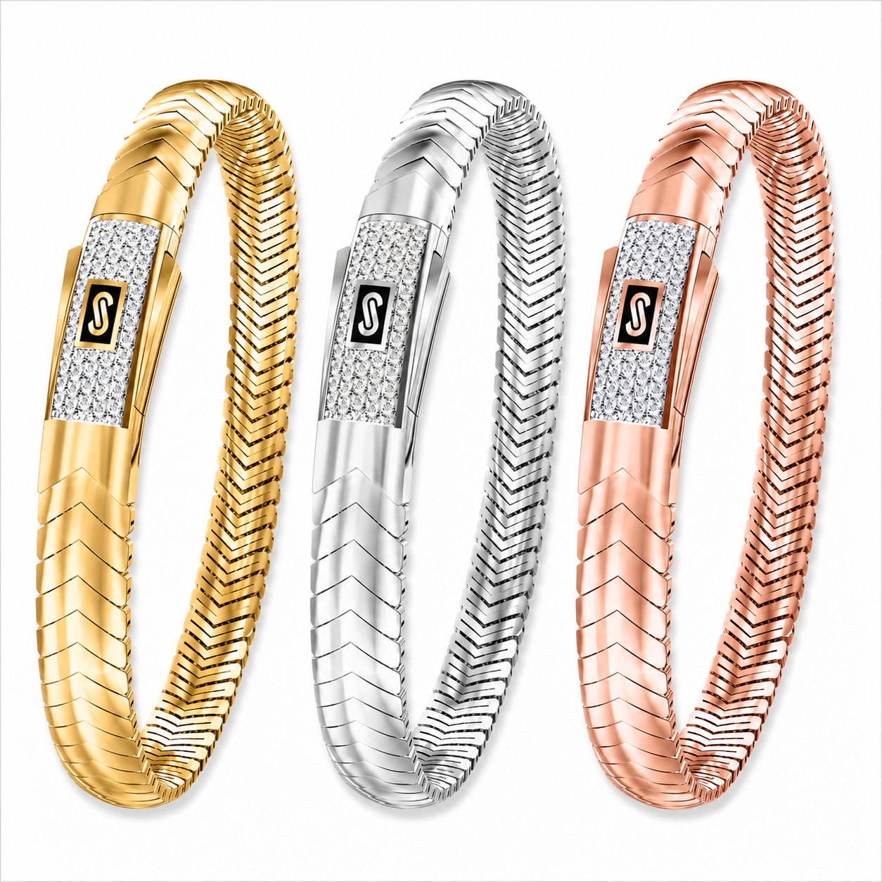 Women's Bracelet- Monaco Chain MERM Pavé Lock