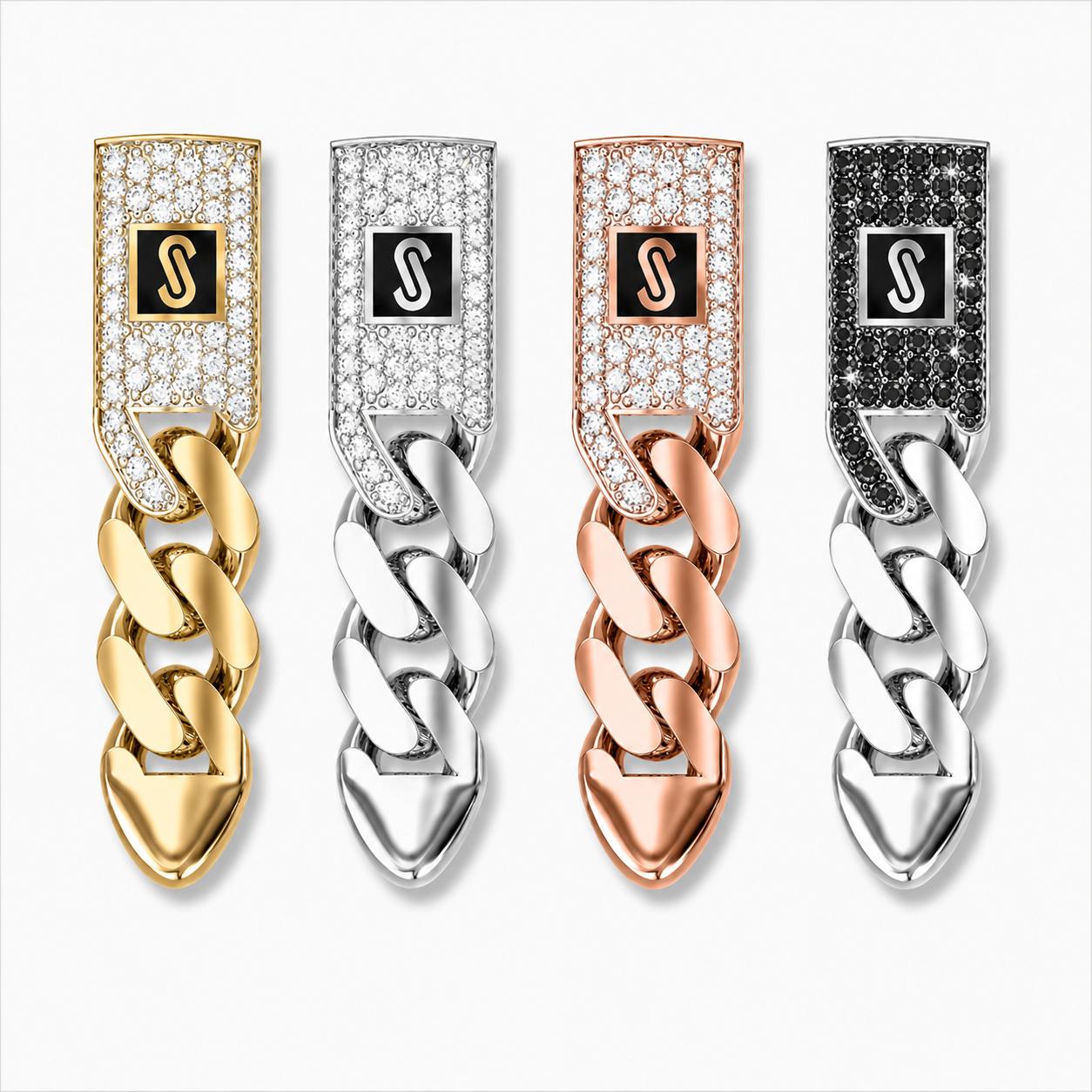 Earrings - Monaco Chain CLASSIC Pavé Lock