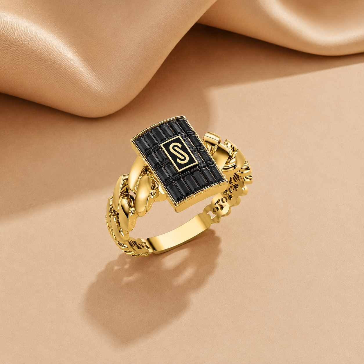 Anillo De Mujer - Monaco Chain CLASSIC Baguette Lock