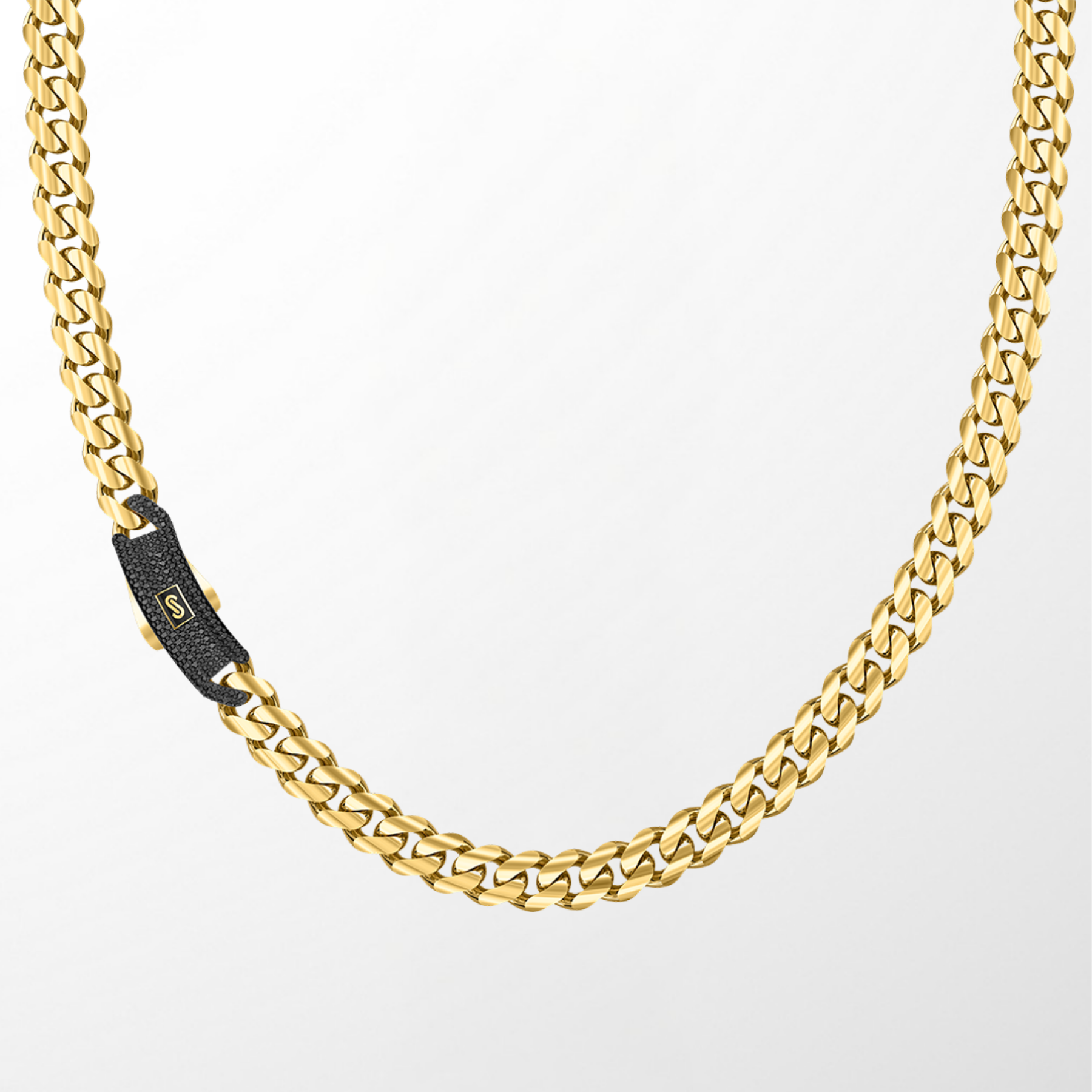 Men's Necklace - Monaco Chain CLASSIC Pavé Lock