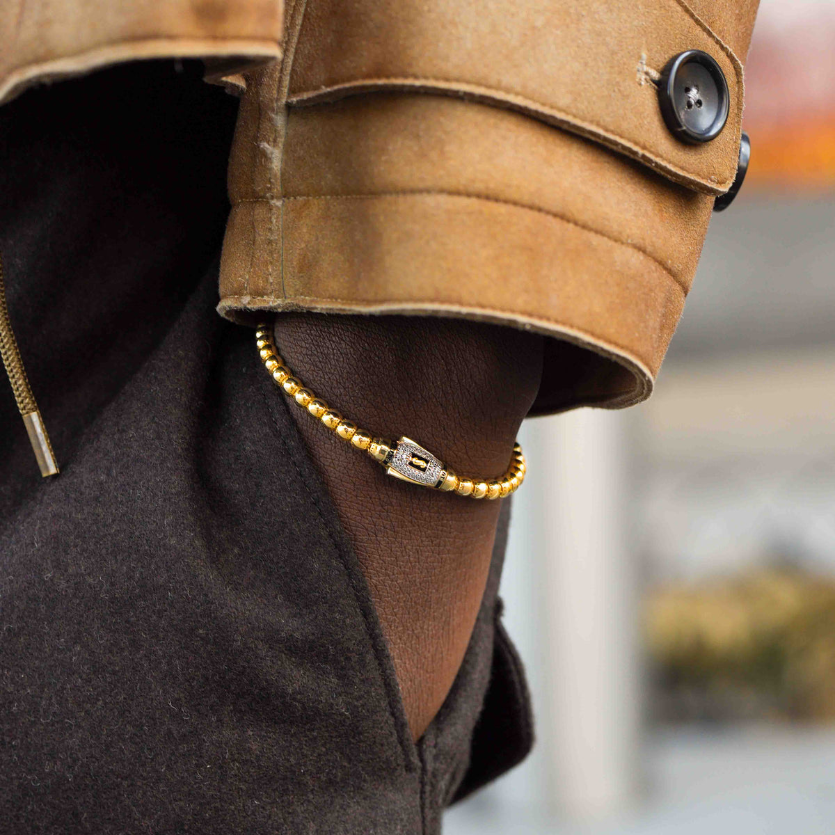 Men's Bracelet - Monaco Chain BUB Pavé Lock | Oro Monaco